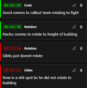 VOD Review Notes Showcase