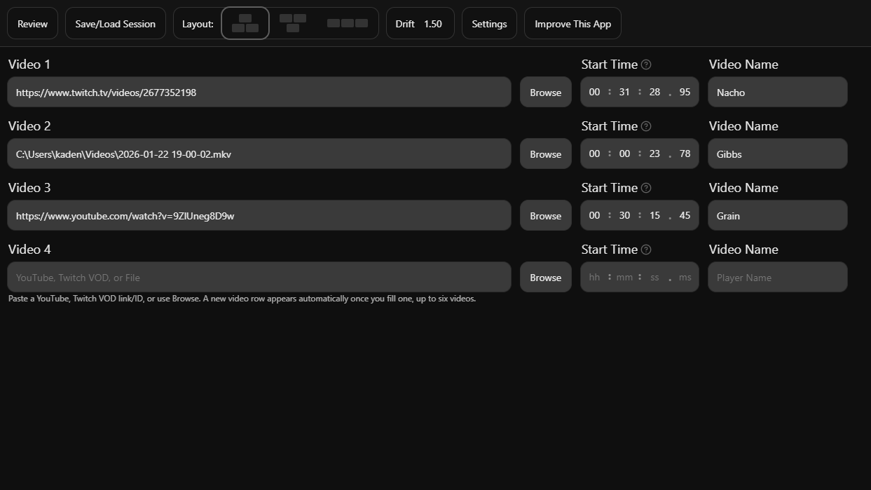 VOD Review Multi-Video Layout Showcase